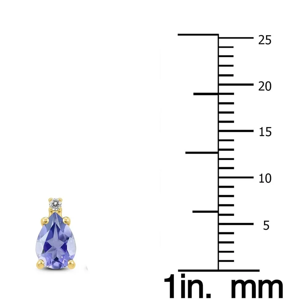 14K Yellow Gold 7x5MM Pear Amethyst and Diamond Earrings sold by Zulily product image thumbnail 2