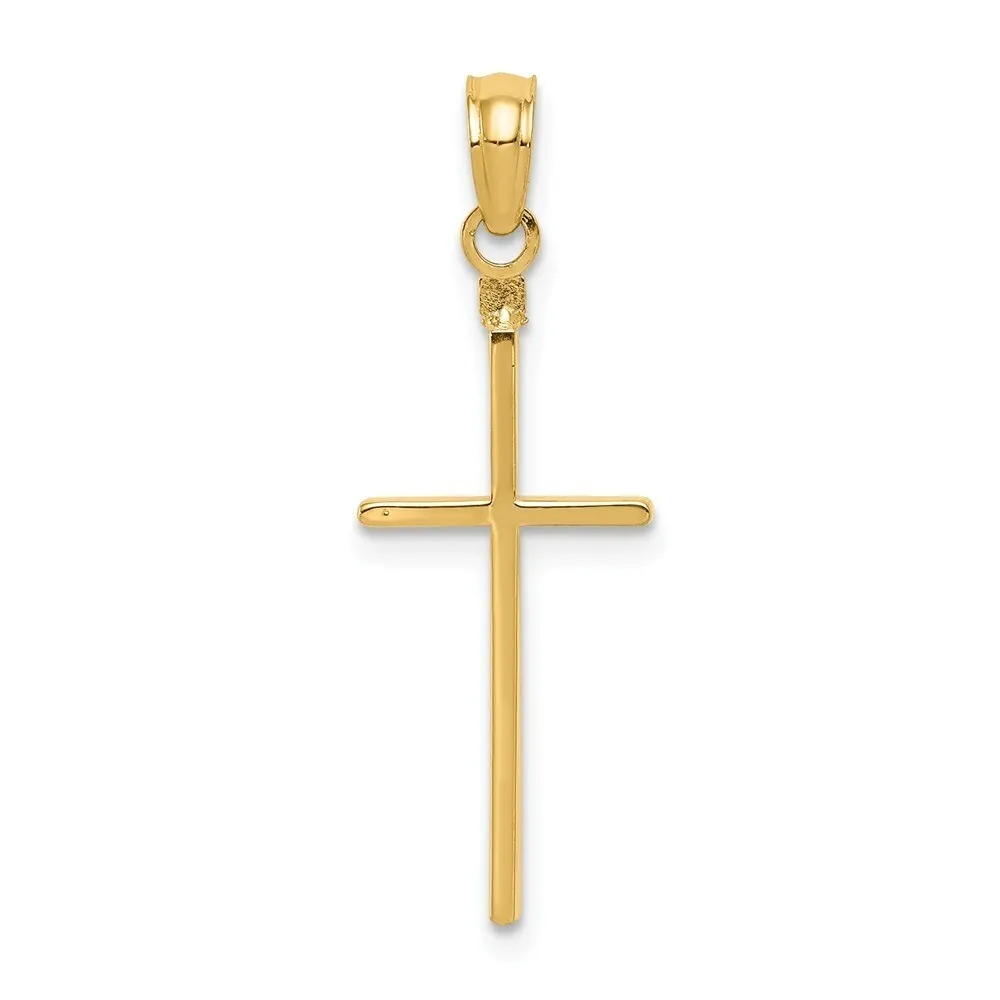Curata 14k Yellow Gold 18" Solid Polished Stick Cross Pendant Necklace - 20x10mm sold by Zulily