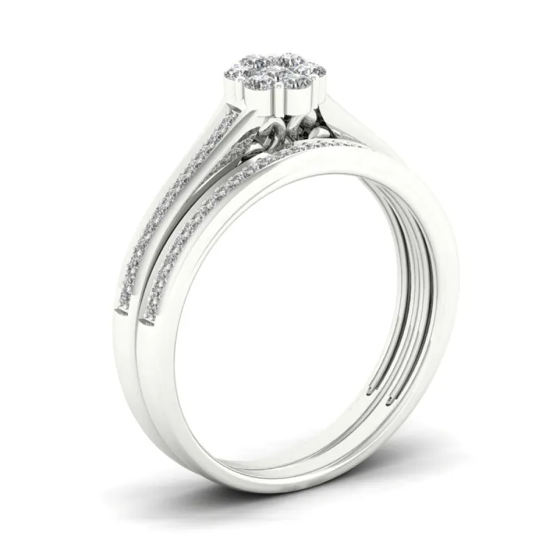 De Couer 1/3ct TDW Diamond Cluster Bridal Sets - White sold by Zulily