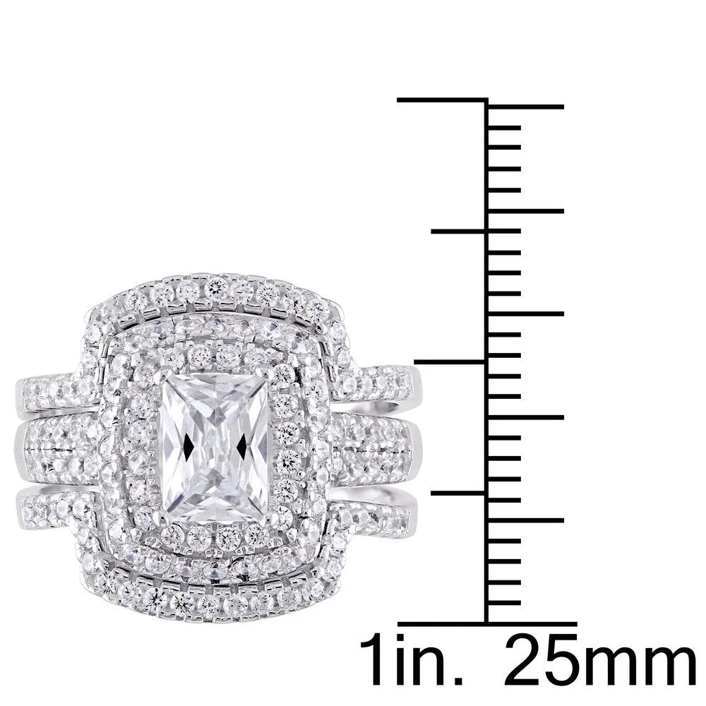 Miadora Sterling Silver Cubic Zirconia Halo Bridal Wedding Ring Set sold by Zulily product image thumbnail 3