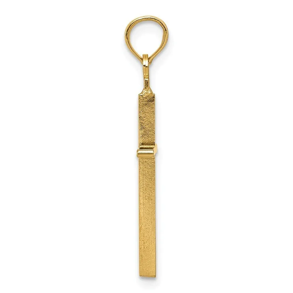 Curata 14k Yellow Gold 18" Solid Polished Stick Cross Pendant Necklace - 20x10mm sold by Zulily product image thumbnail 3