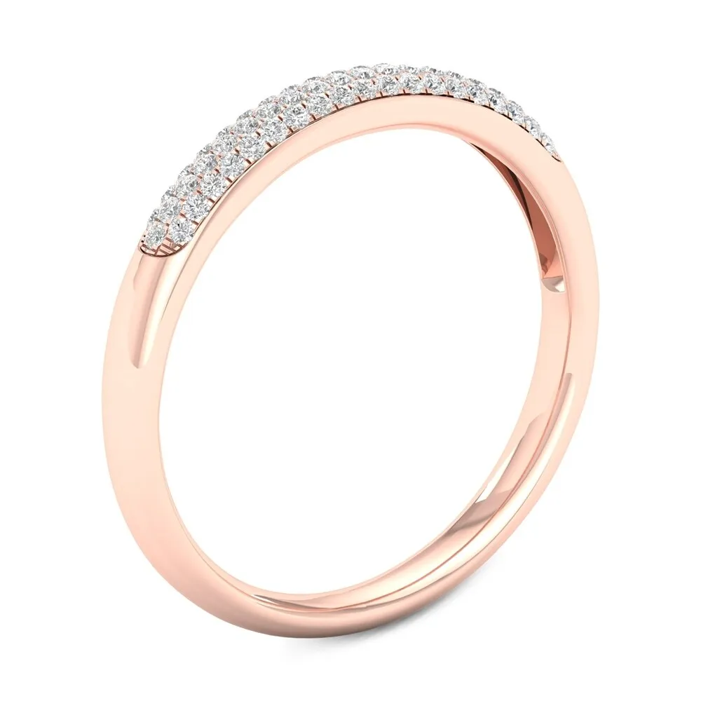De Couer 1/6ct TDW Diamond Wedding Band - Pink sold by Zulily product image thumbnail 2