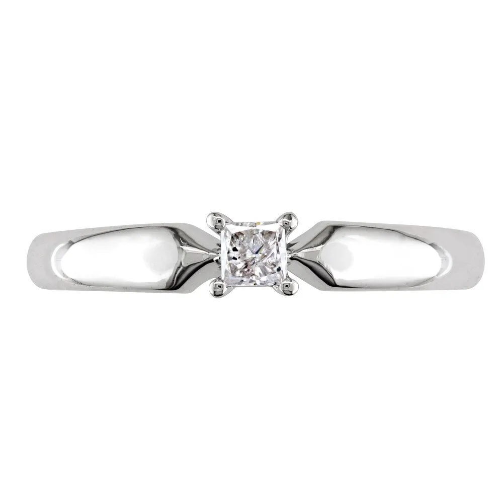 Miadora 10k White Gold 1/10ct TDW Princess-cut Diamond Solitaire Promise Ring sold by Zulily product image thumbnail 4