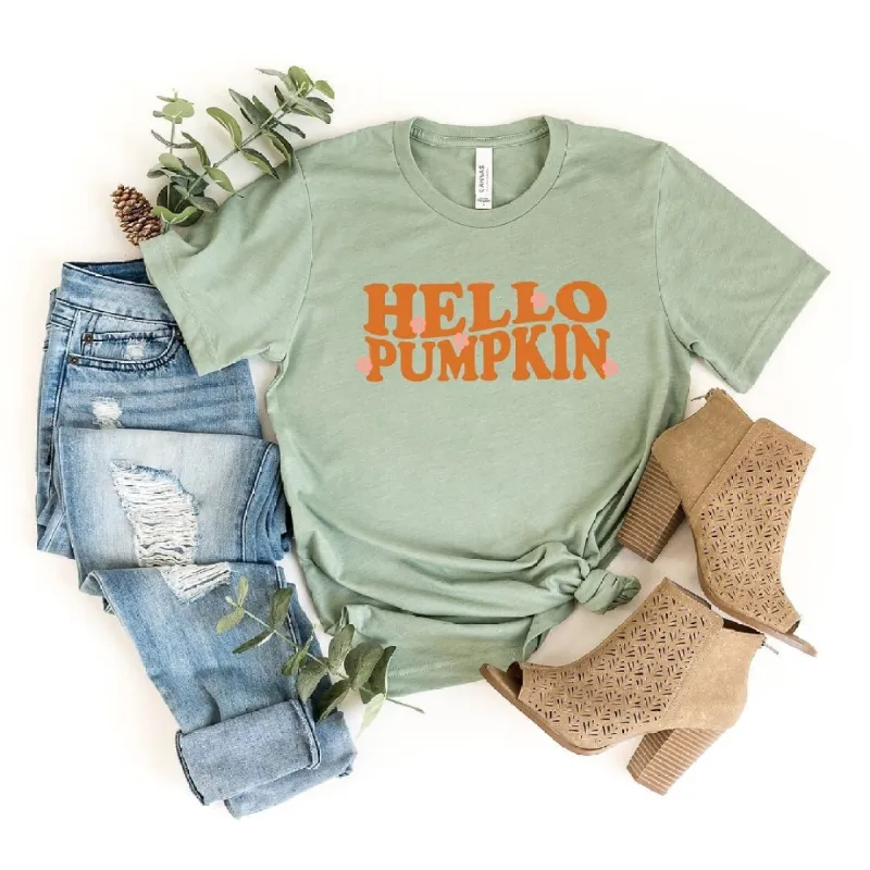 Hello Pumpkin Flowers Short Sleeve Tee sold by Zulily