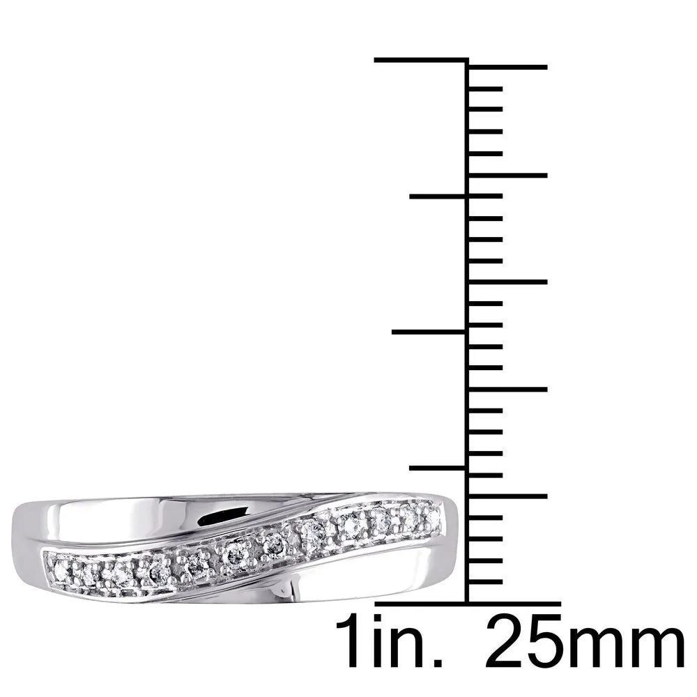 Miadora 10k White Gold 1/10ct TDW Diamond Wedding Band (Choice of Gender) sold by Zulily product image thumbnail 2