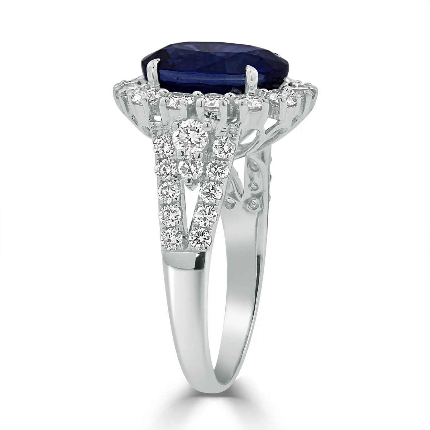 Auriya 18k Gold 5 3/8ct Oval Sapphire Halo Diamond Engagement Ring 4/5ct TDW sold by Zulily product image thumbnail 4