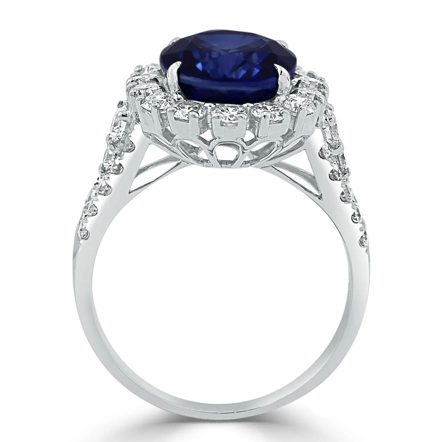 Auriya 18k Gold 5 3/8ct Oval Sapphire Halo Diamond Engagement Ring 4/5ct TDW sold by Zulily product image thumbnail 5