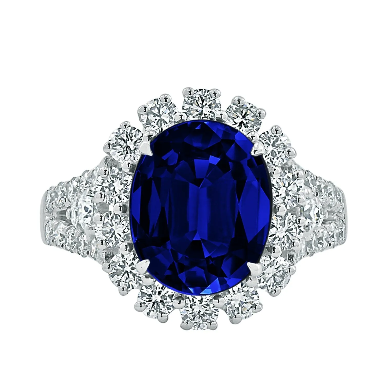 Auriya 18k Gold 5 3/8ct Oval Sapphire Halo Diamond Engagement Ring 4/5ct TDW sold by Zulily product image thumbnail 2