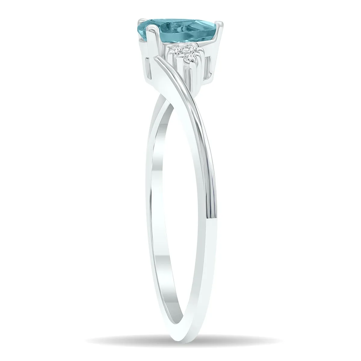 Women's Aquamarine and Diamond Tierra Ring in 10K White Gold sold by Zulily product image thumbnail 3