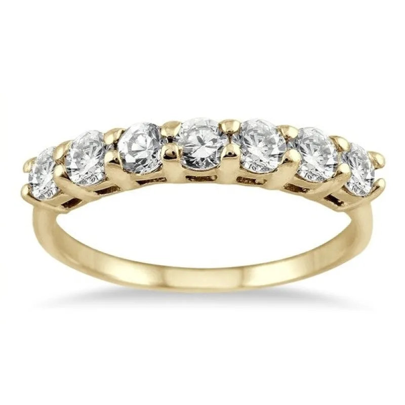1 Carat TW Seven Stone Diamond Wedding Band in 14K Yellow Gold sold by Zulily