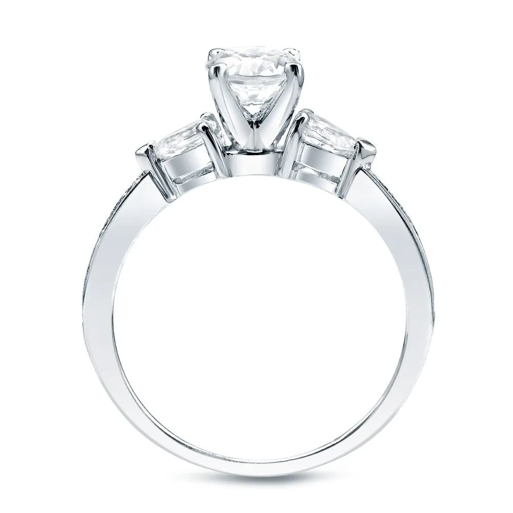 Auriya Platinum 1 carat TW Round 3-Stone Diamond Engagement Ring Set sold by Zulily product image thumbnail 3