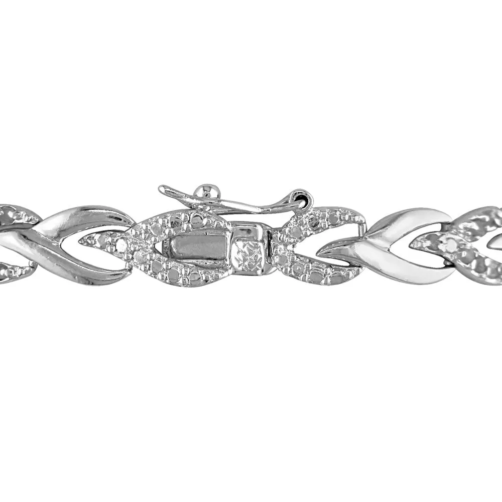 Miadora Sterling Silver 1ct TDW Diamond Heart Link Bracelet sold by Zulily product image thumbnail 2