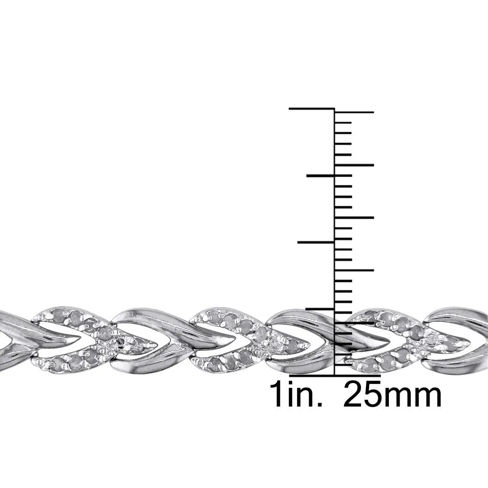 Miadora Sterling Silver 1ct TDW Diamond Heart Link Bracelet sold by Zulily product image thumbnail 3
