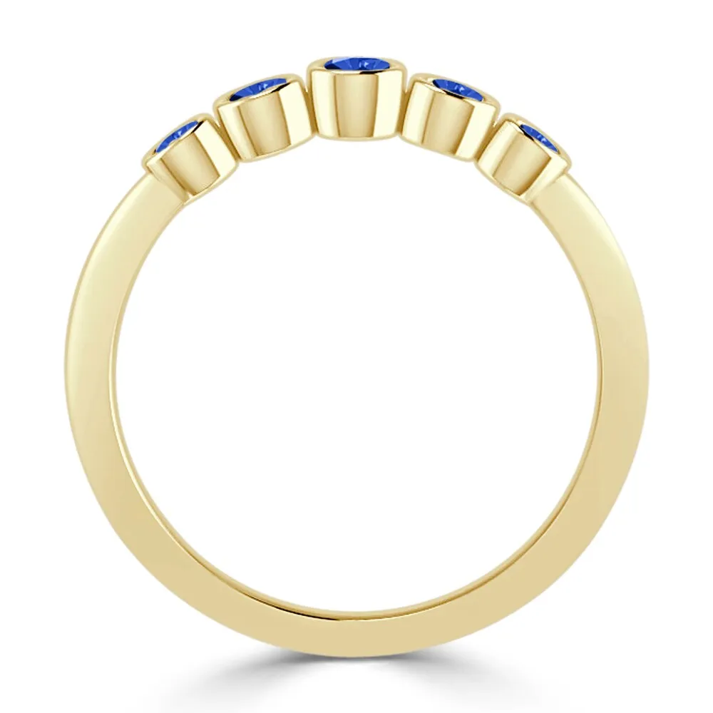 Auriya Petite Stackable 1/4ct Blue Sapphire 5-Stone Wedding Anniversary Band 10K Gold sold by Zulily product image thumbnail 5