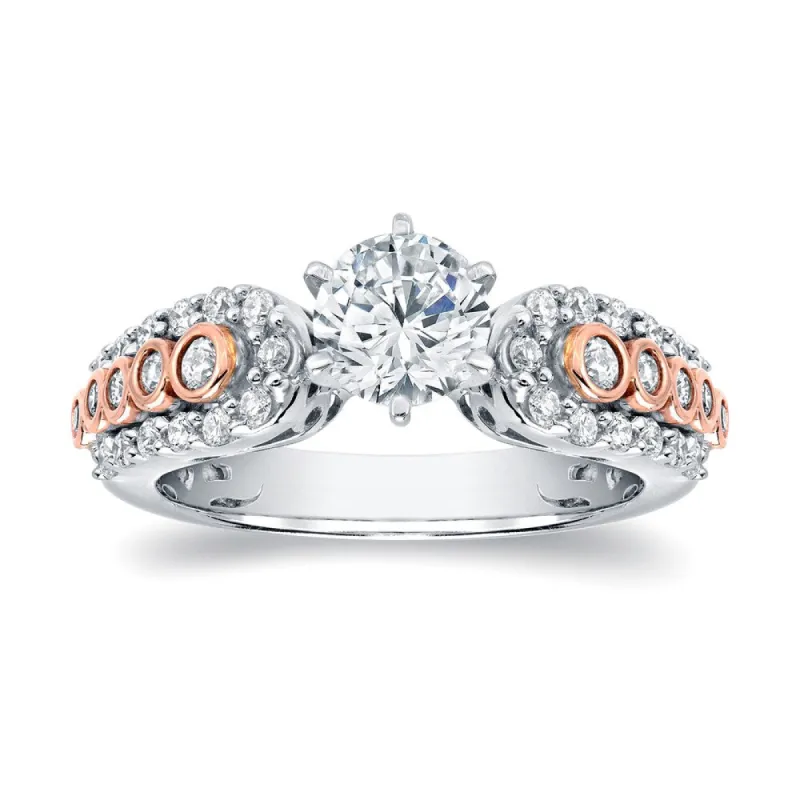 Auriya Modern 1 1/2ct TDW Round Diamond Engagement Ring 14k Two-Tone Rose Gold sold by Zulily