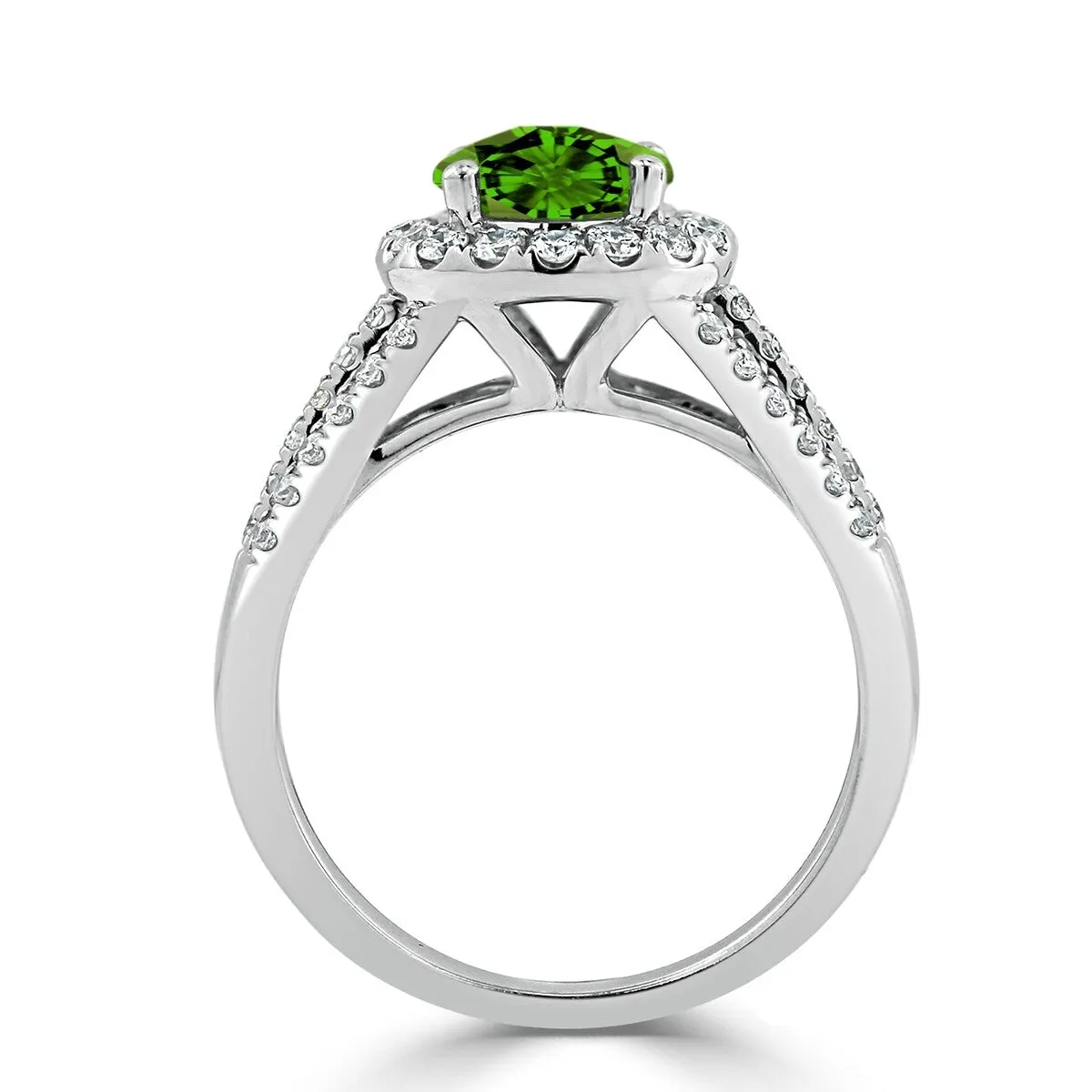 Auriya Modern 1 3/8ct Peridot and Halo Diamond Engagement Ring 1/2cttw 14k Gold sold by Zulily product image thumbnail 5