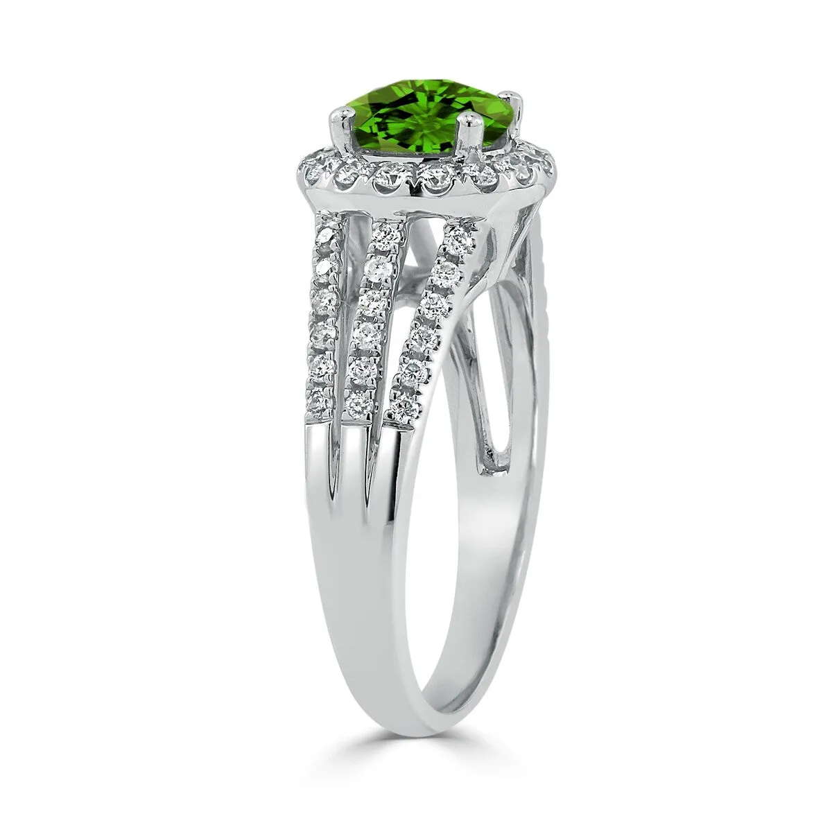 Auriya Modern 1 3/8ct Peridot and Halo Diamond Engagement Ring 1/2cttw 14k Gold sold by Zulily product image thumbnail 4