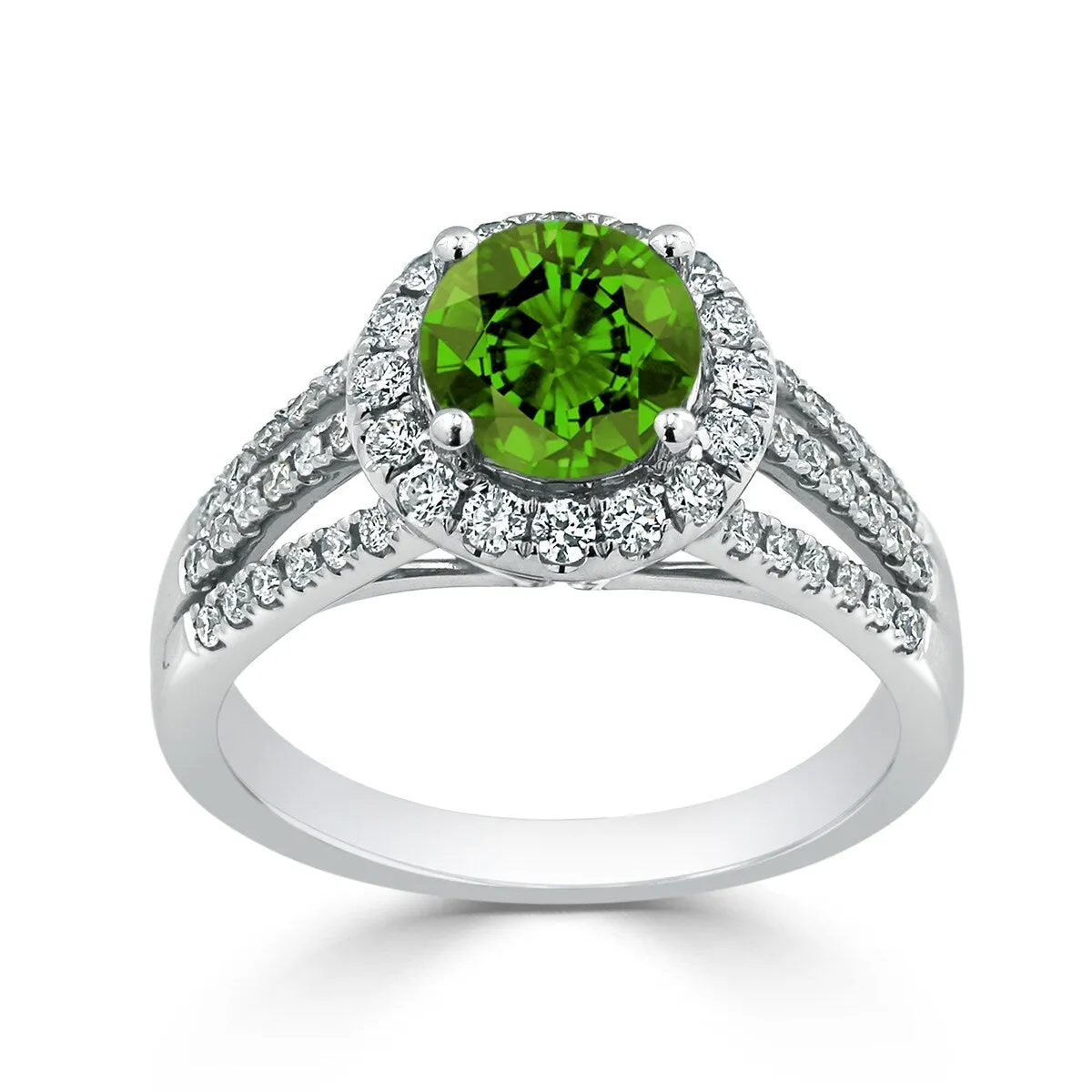 Auriya Modern 1 3/8ct Peridot and Halo Diamond Engagement Ring 1/2cttw 14k Gold sold by Zulily product image thumbnail 3