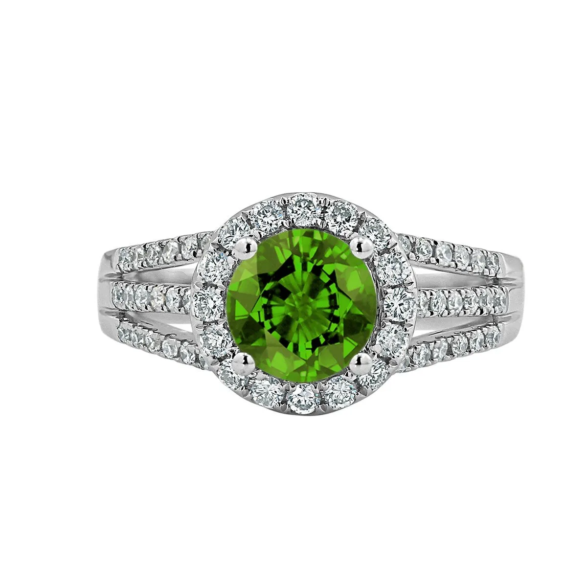 Auriya Modern 1 3/8ct Peridot and Halo Diamond Engagement Ring 1/2cttw 14k Gold sold by Zulily product image thumbnail 2
