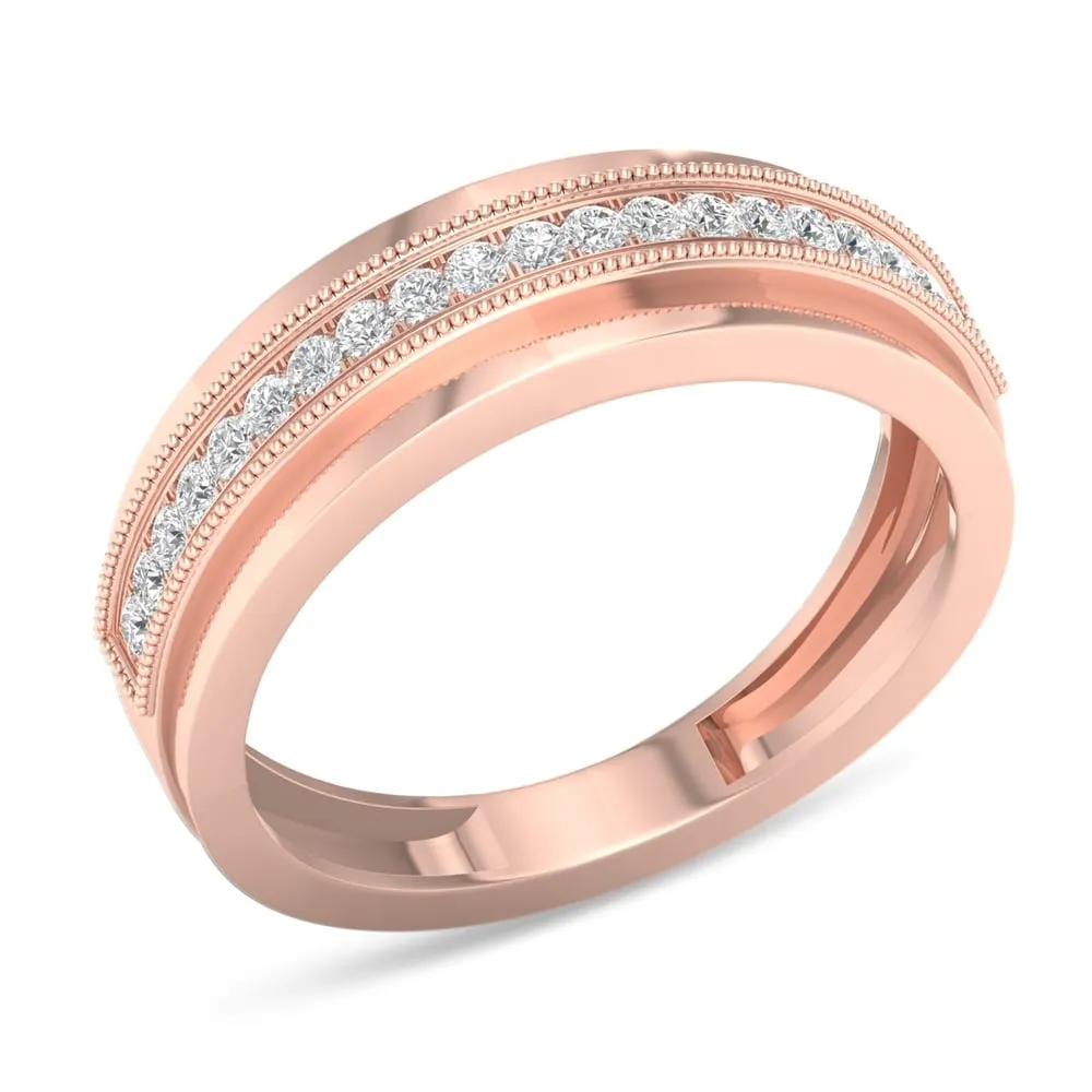 De Couer 10k Rose Gold 1/4ct TDW Men's Wedding Band - Pink sold by Zulily product image thumbnail 4