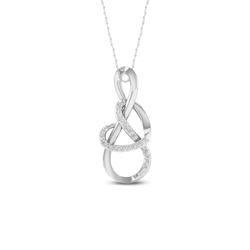 De Couer 10k Gold 1/10ct TDW Diamond Infinity Heart Necklace sold by Zulily