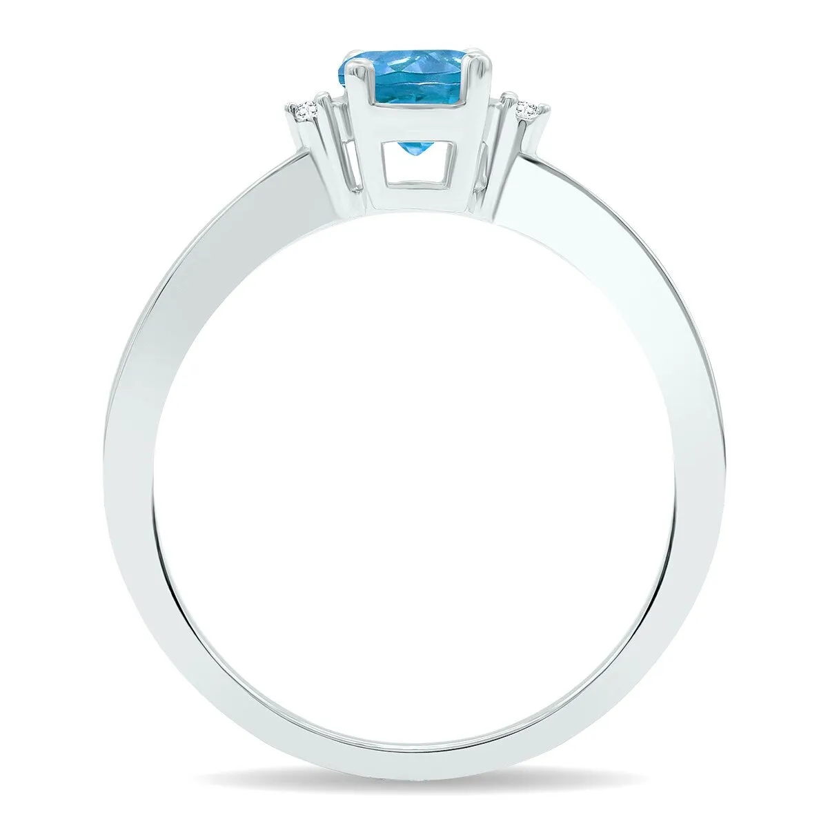 Women's Blue Topaz and Diamond Classic Band in 10K White Gold sold by Zulily product image thumbnail 2