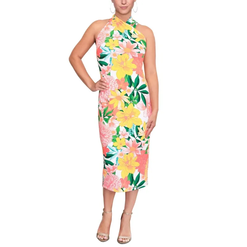 Rachel Roy Women's Harland Floral Print Midi Dress Yellow Size X-Small sold by Zulily