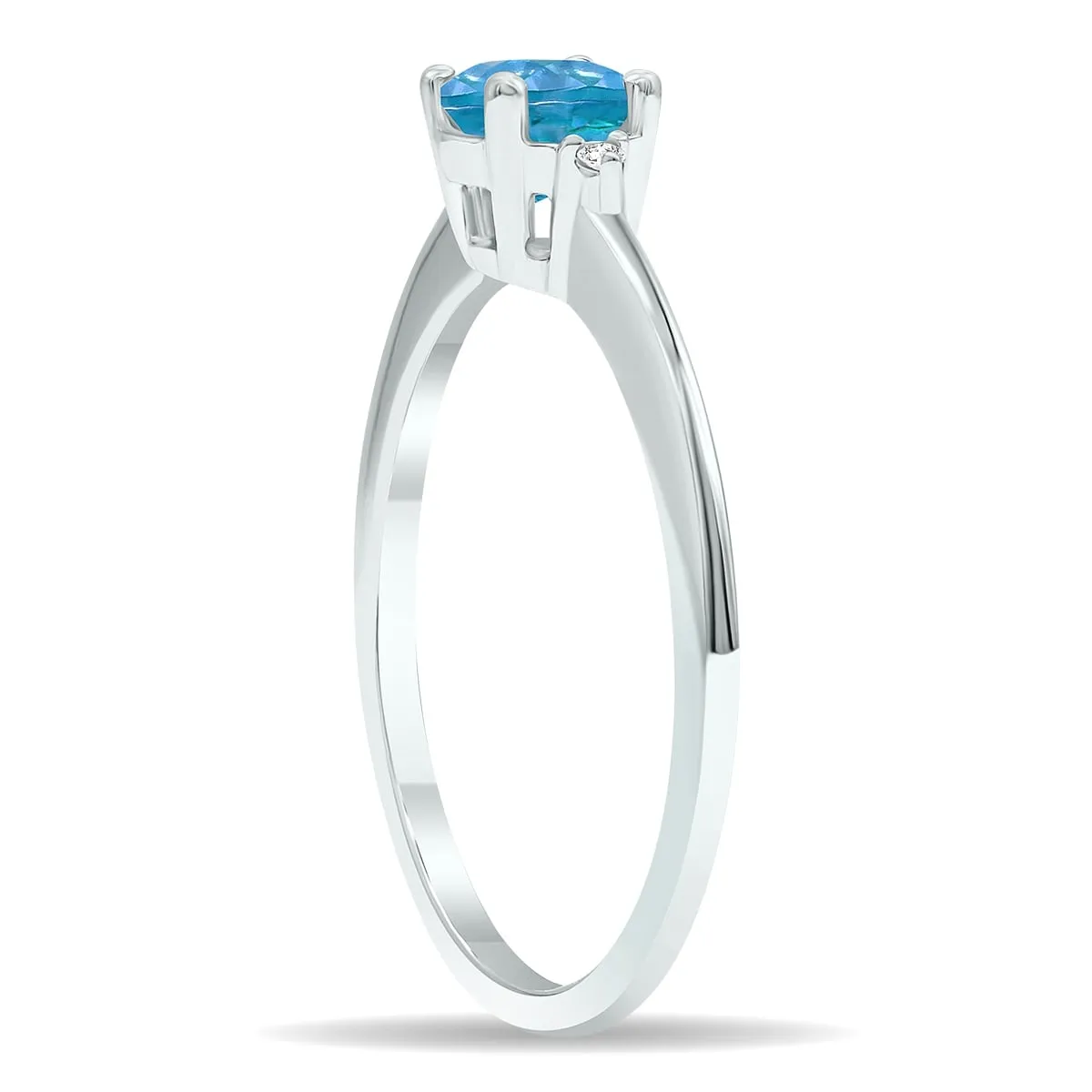 Women's Blue Topaz and Diamond Classic Band in 10K White Gold sold by Zulily product image thumbnail 3