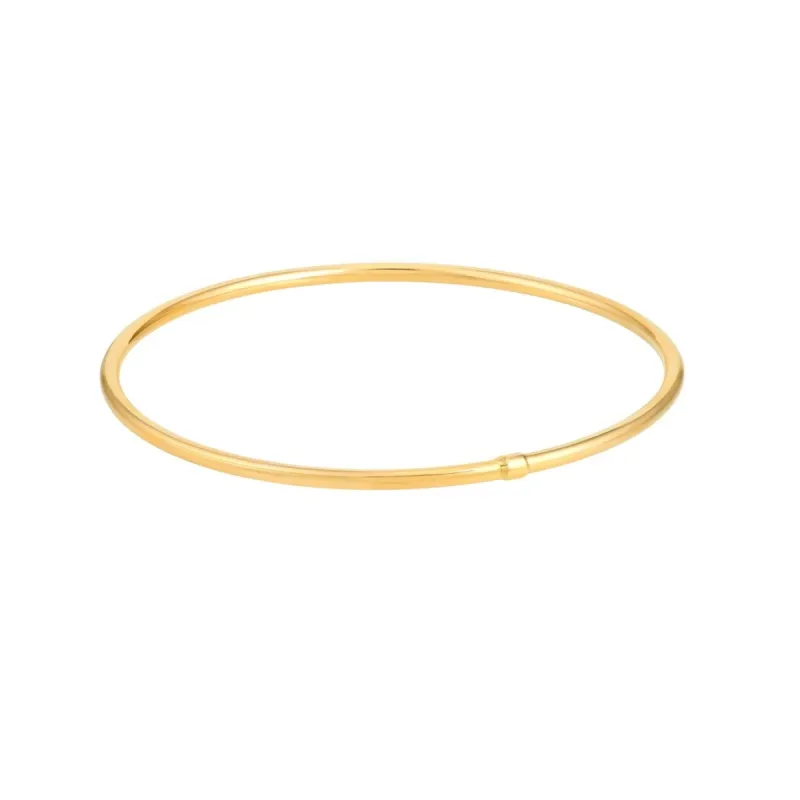 Curata 14k Yellow Gold 8" 2.35mm Plain Round Tube Stackable Bangle Bracelet made by Zulily
