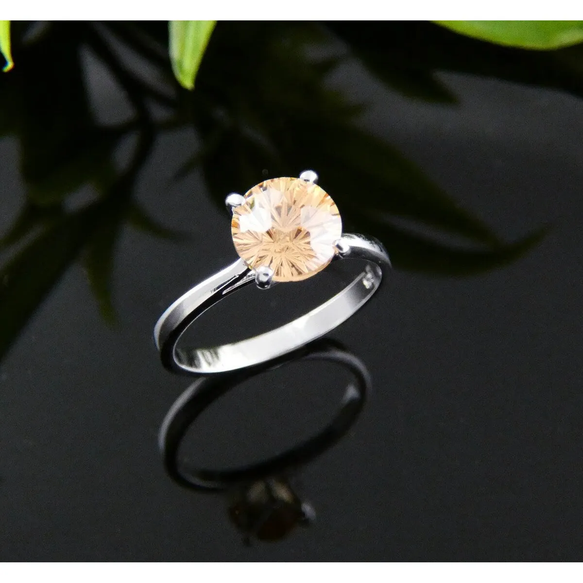 Vera & Co. Sterling Silver Champagne Color CZ Speical Cut Solitaire Ring sold by Zulily product image thumbnail 2