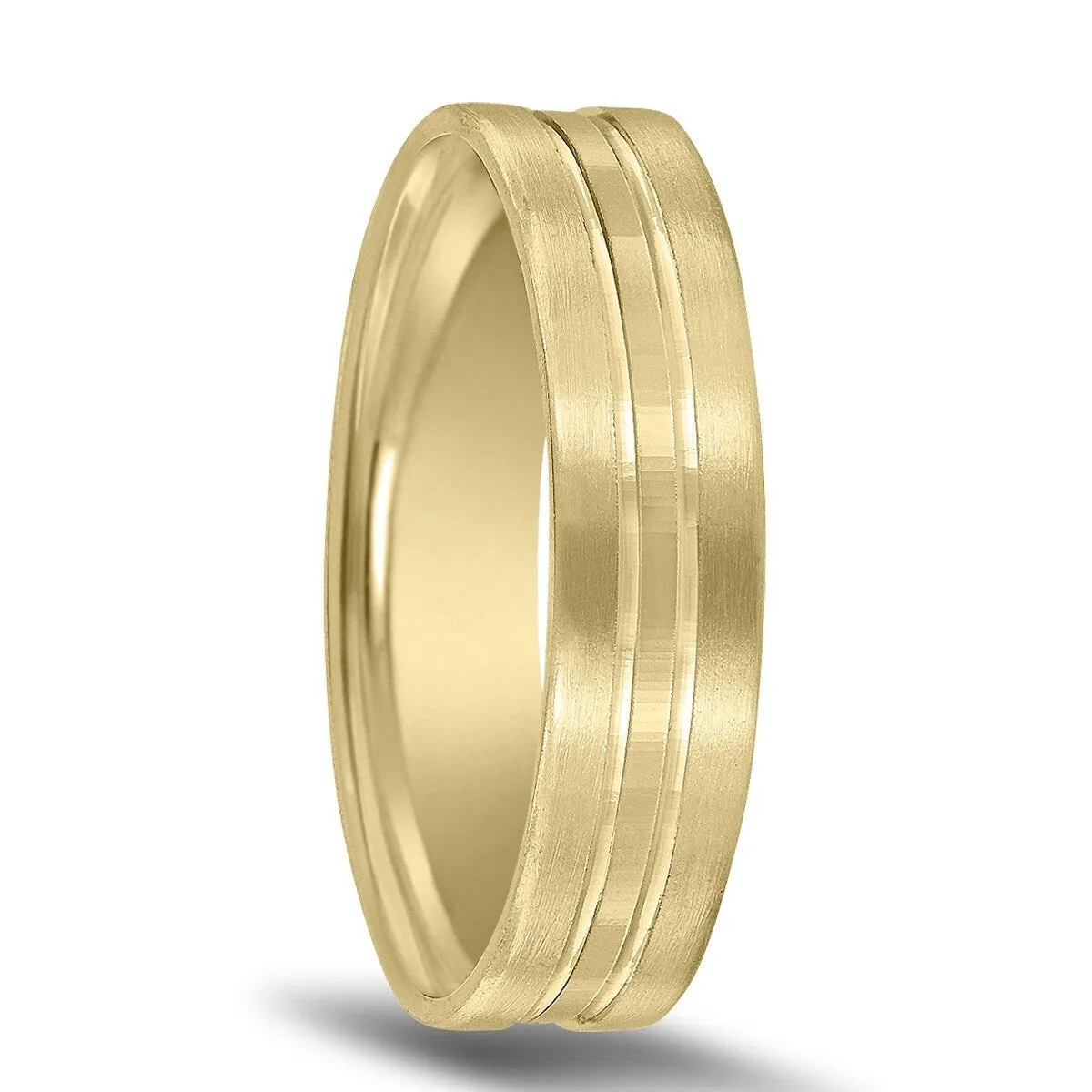 Men's 10K Yellow Gold 5MM Wedding Band with Brushed Frost Finish sold by Zulily product image thumbnail 2