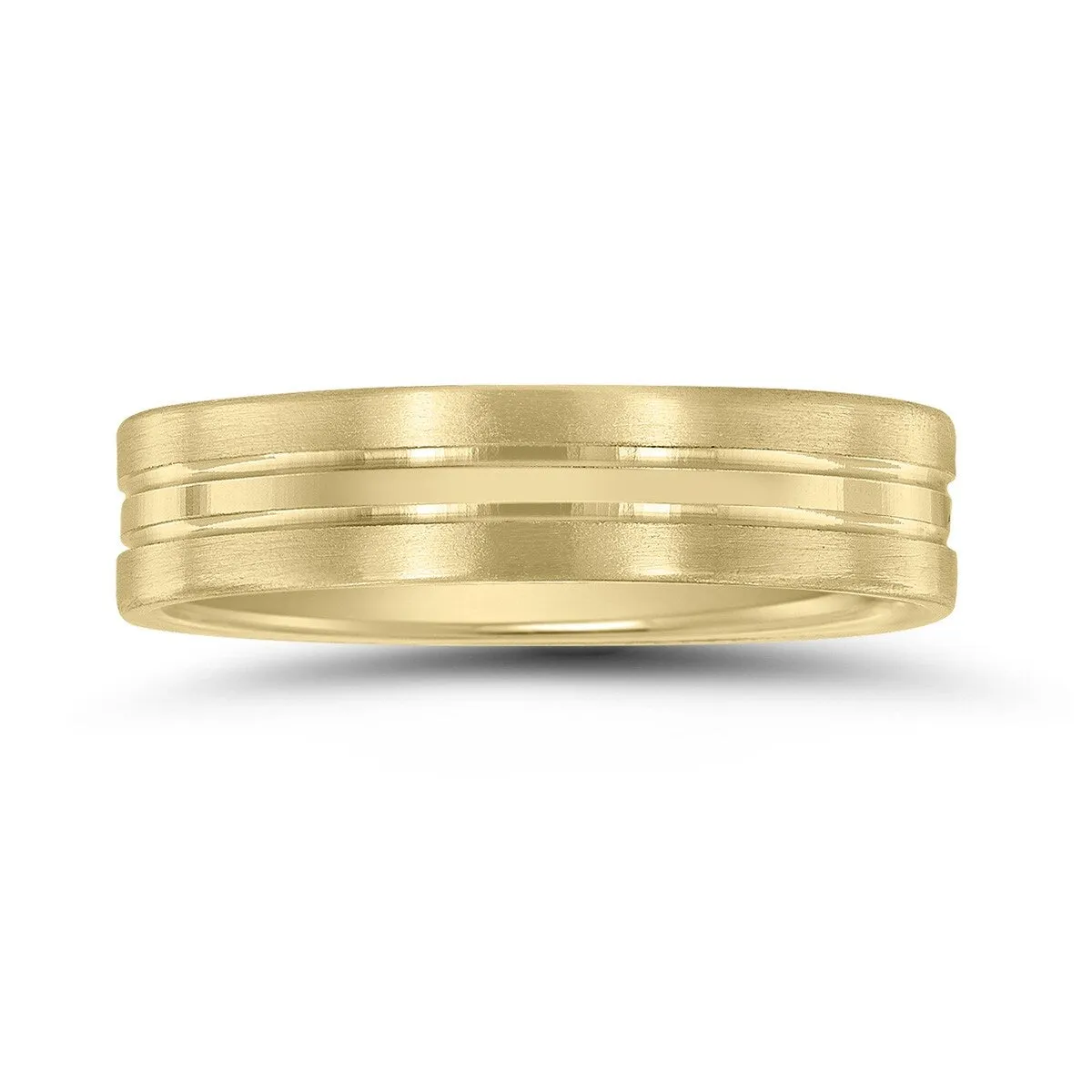 Men's 10K Yellow Gold 5MM Wedding Band with Brushed Frost Finish sold by Zulily