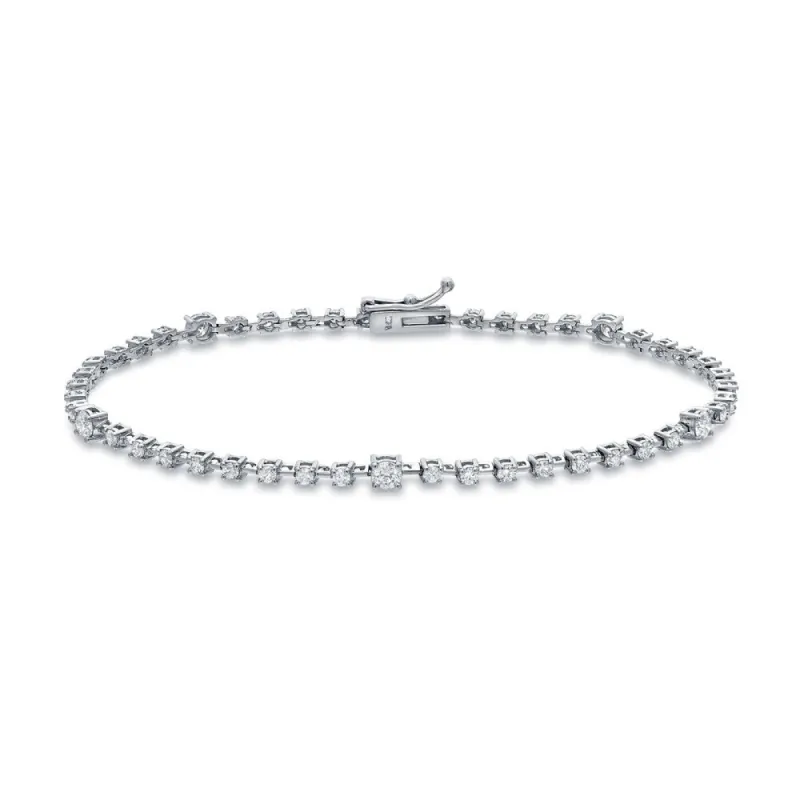 Auriya 14k White Gold 1 1/4ct TDW Round Diamond Link Tennis Bracelet sold by Zulily