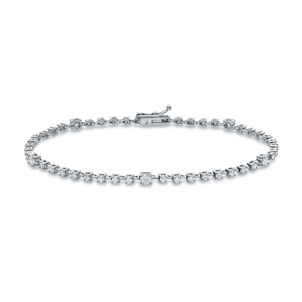 Auriya 14k White Gold 1 1/4ct TDW Round Diamond Link Tennis Bracelet sold by Zulily