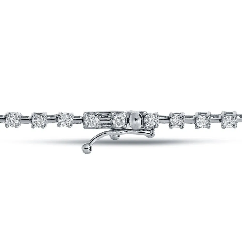 Auriya 14k White Gold 1 1/4ct TDW Round Diamond Link Tennis Bracelet sold by Zulily product image thumbnail 3