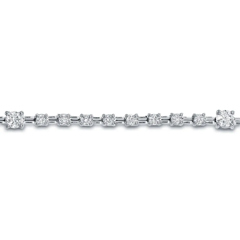 Auriya 14k White Gold 1 1/4ct TDW Round Diamond Link Tennis Bracelet sold by Zulily product image thumbnail 2