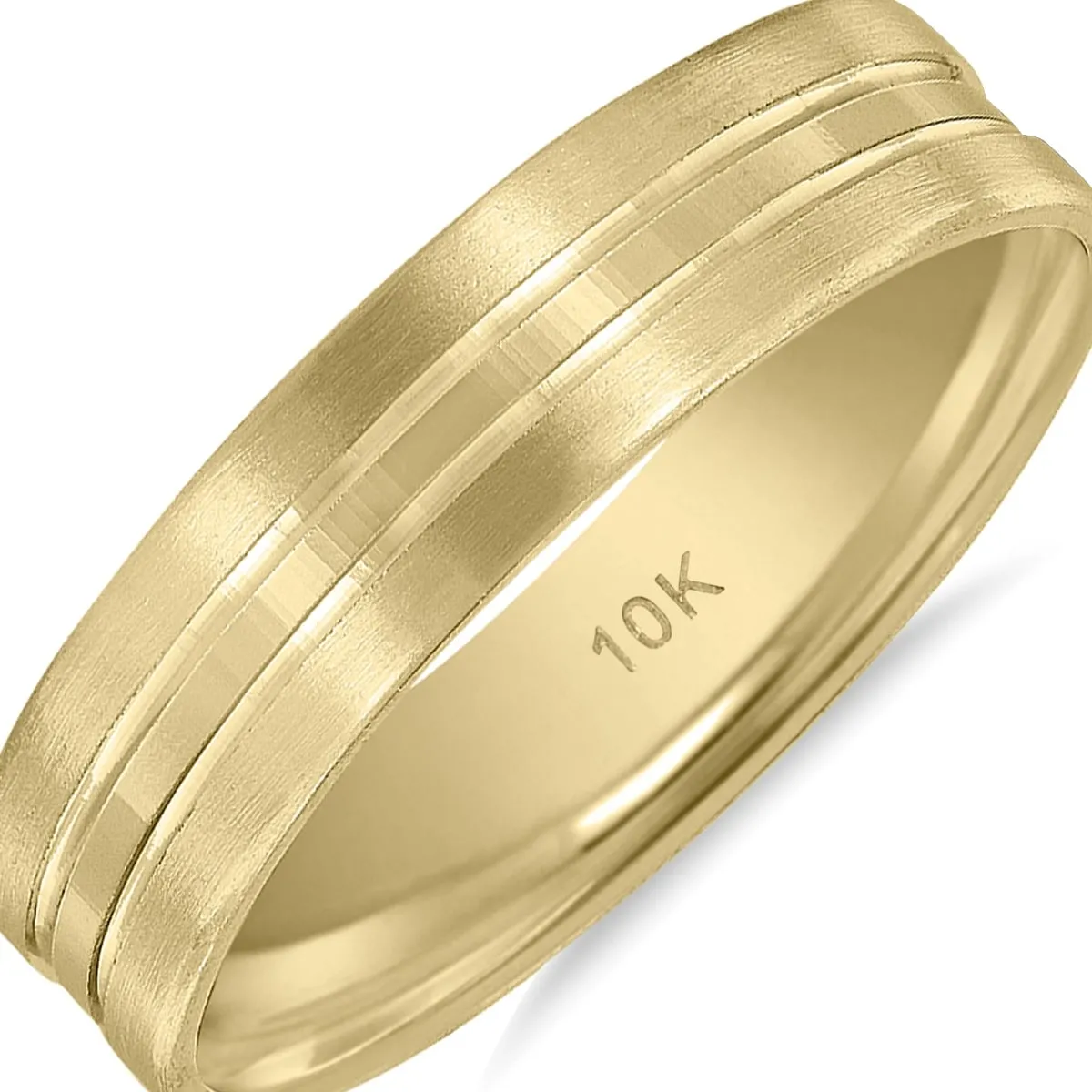Men's 10K Yellow Gold 5MM Wedding Band with Brushed Frost Finish sold by Zulily product image thumbnail 3