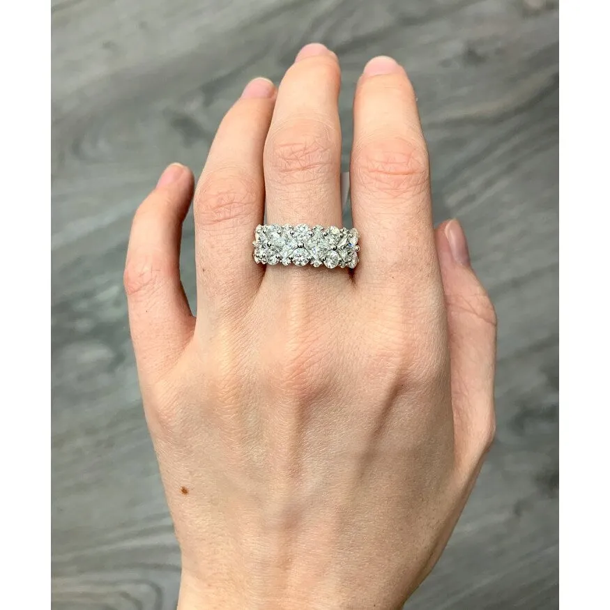 Miadora 3 1/10ct DEW Princess-cut Moissanite & 1/10ct TDW Diamond Anniversary Band in 10k White Gold sold by Zulily product image thumbnail 5