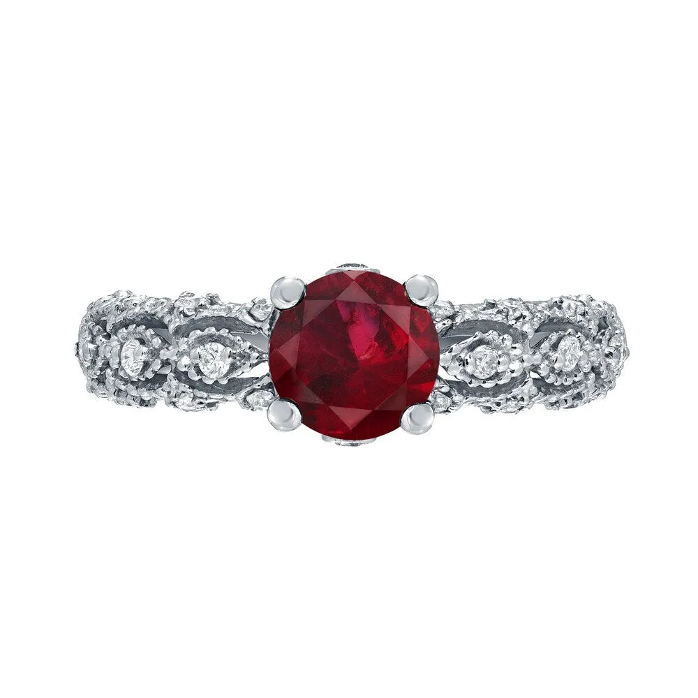 Auriya Vintage 1ct Red Ruby 1/4ctw Diamond Engagement Ring 14k Gold sold by Zulily product image thumbnail 4