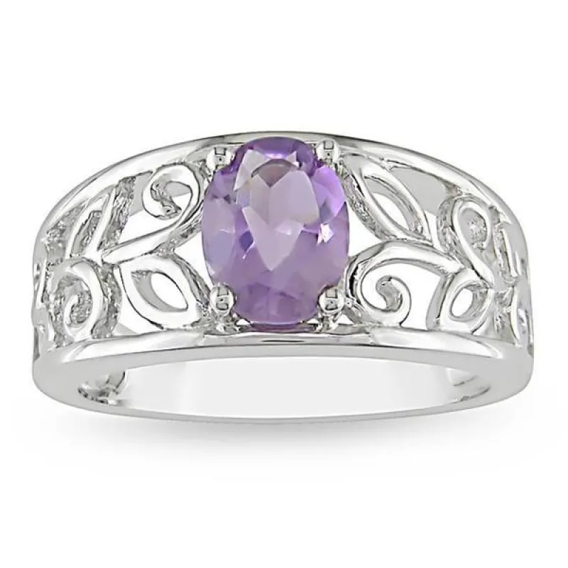 Miadora Sterling Silver Amethyst Fashion Ring sold by Zulily