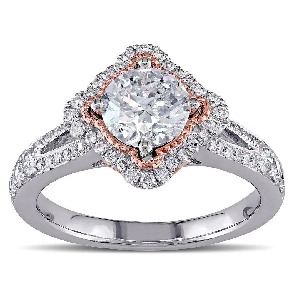 Miadora 14k Two-tone Gold 1 1/2ct TDW Diamond Engagement Ring - White sold by Zulily product image thumbnail 3