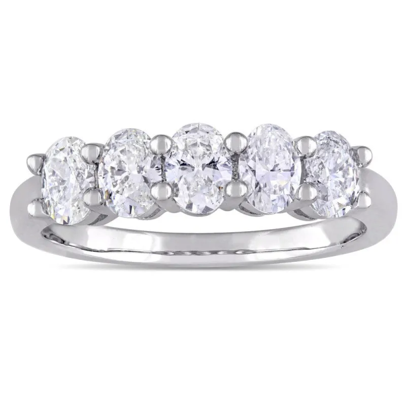 Miadora Signature Collection 14k White Gold 1 5/8ct TDW Oval-cut Diamond Anniversary Band Ring sold by Zulily