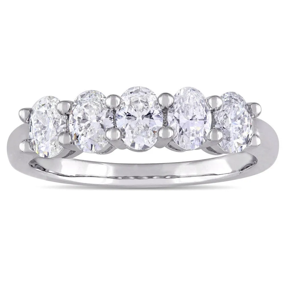 Miadora Signature Collection 14k White Gold 1 5/8ct TDW Oval-cut Diamond Anniversary Band Ring sold by Zulily