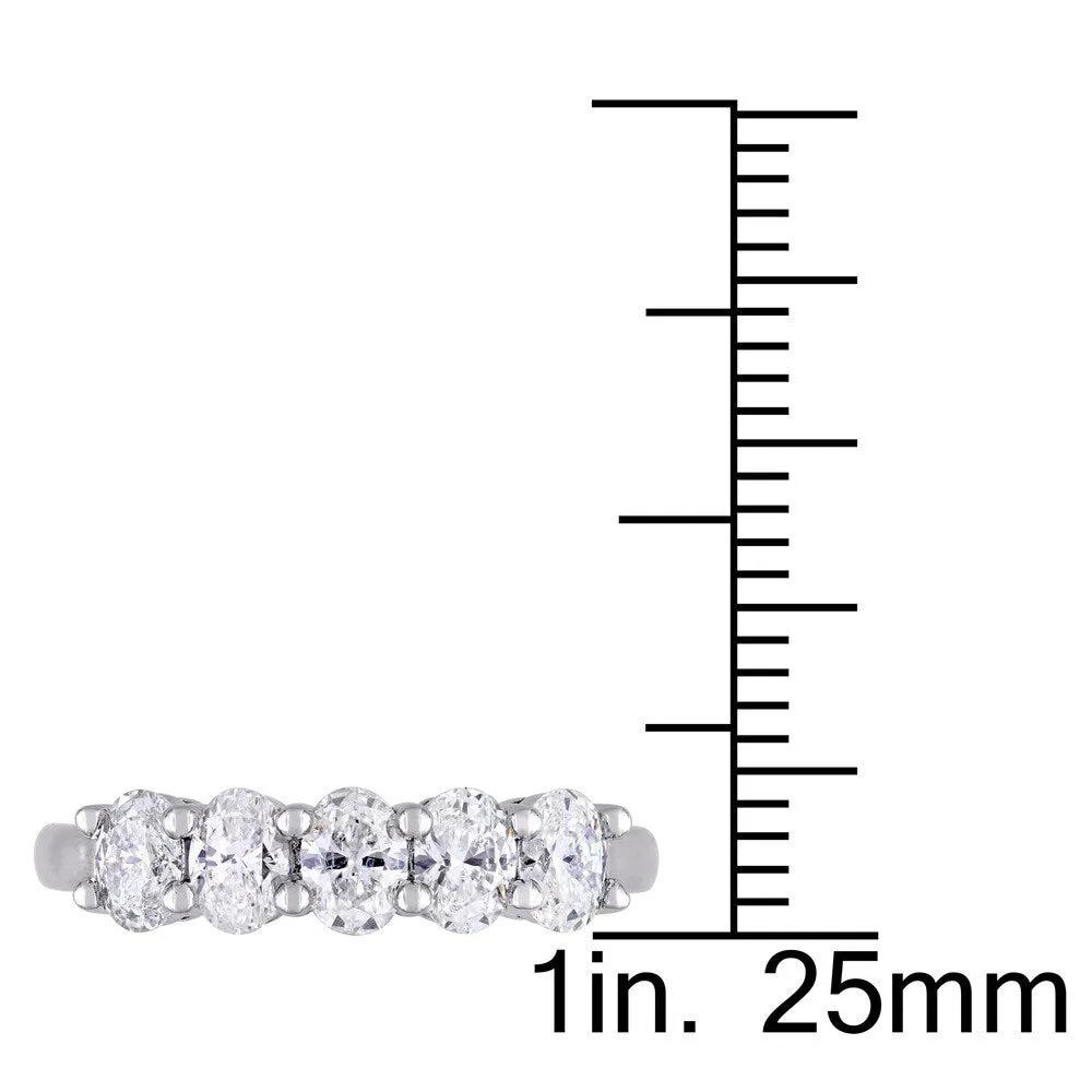 Miadora Signature Collection 14k White Gold 1 5/8ct TDW Oval-cut Diamond Anniversary Band Ring sold by Zulily product image thumbnail 3