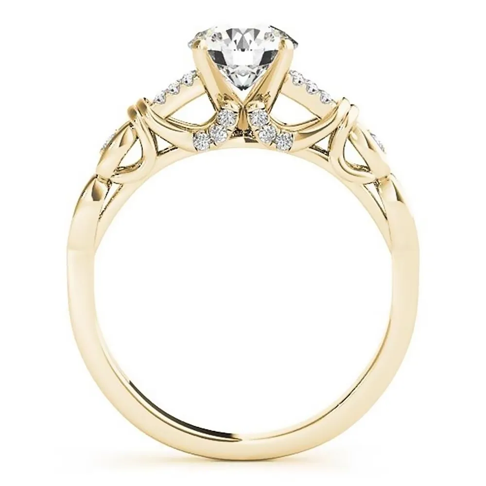 Auriya 2ct Round Moissanite and 1/8ctw Diamond Engagement Ring 14K Gold sold by Zulily product image thumbnail 4
