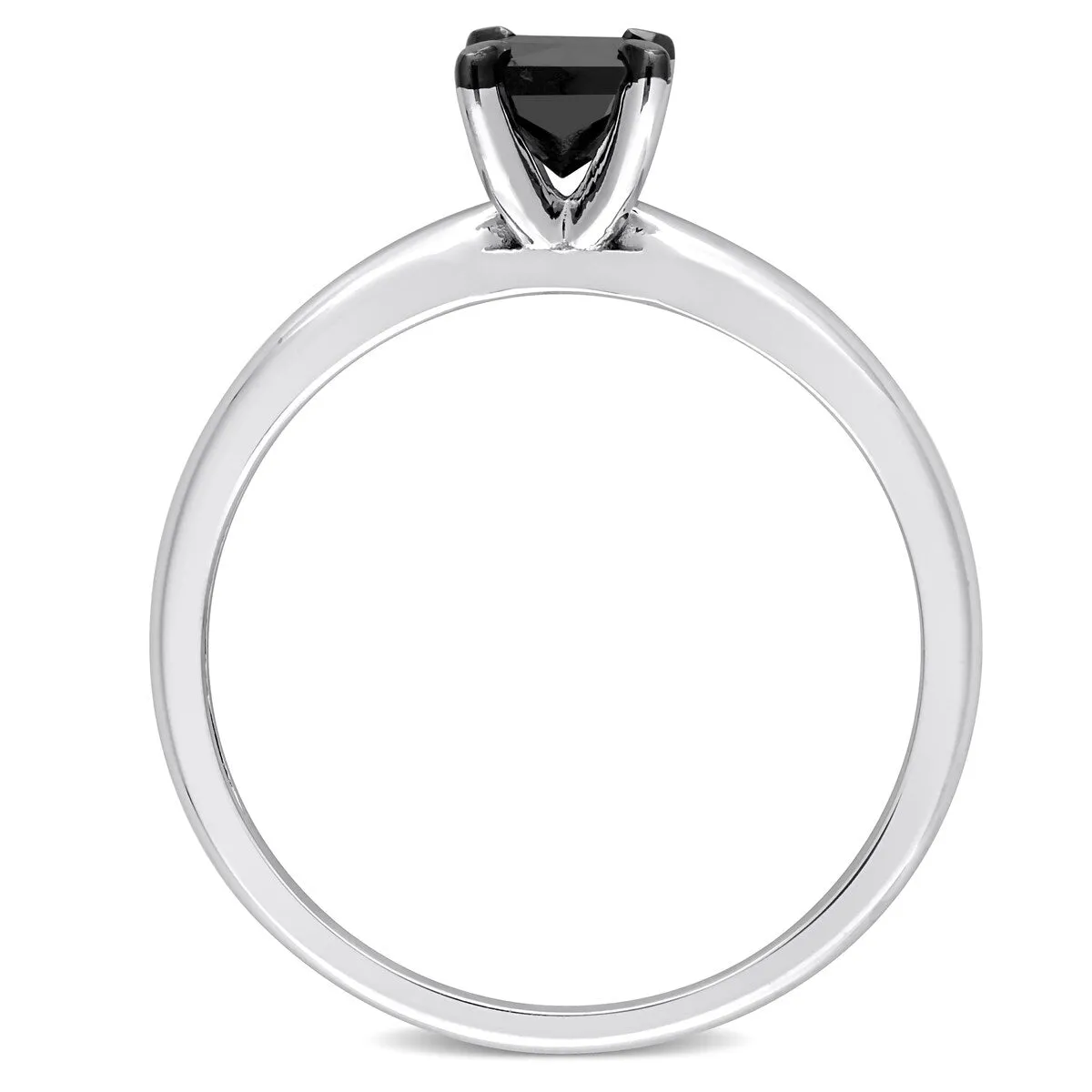 Miadora 1/2ct TDW Princess-cut Black Diamond Solitaire Engagement Ring in 14k White Gold sold by Zulily product image thumbnail 5