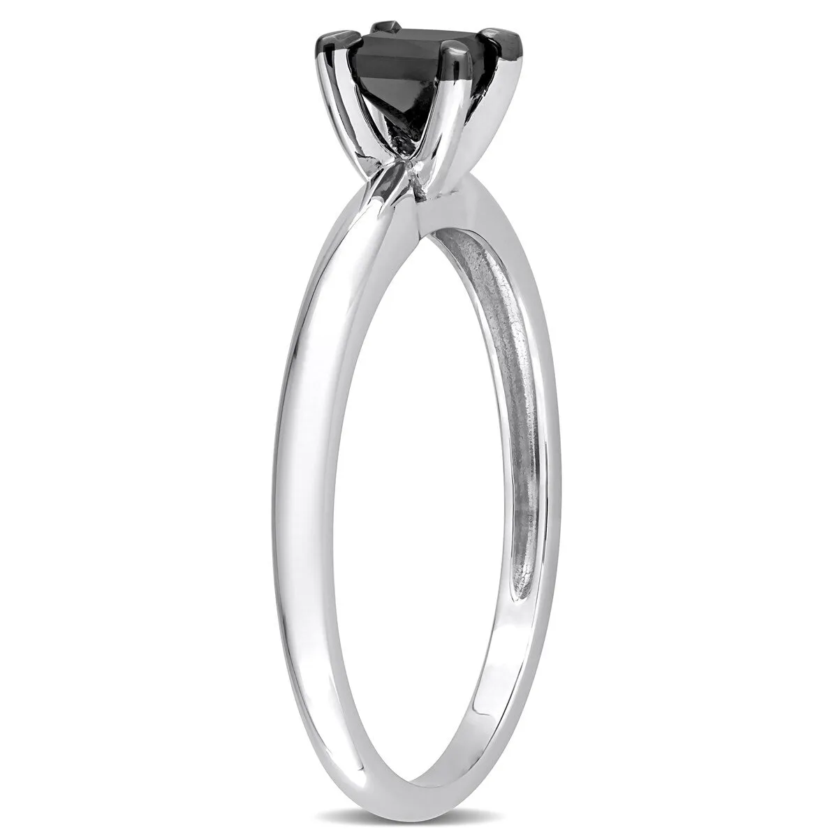 Miadora 1/2ct TDW Princess-cut Black Diamond Solitaire Engagement Ring in 14k White Gold sold by Zulily product image thumbnail 4