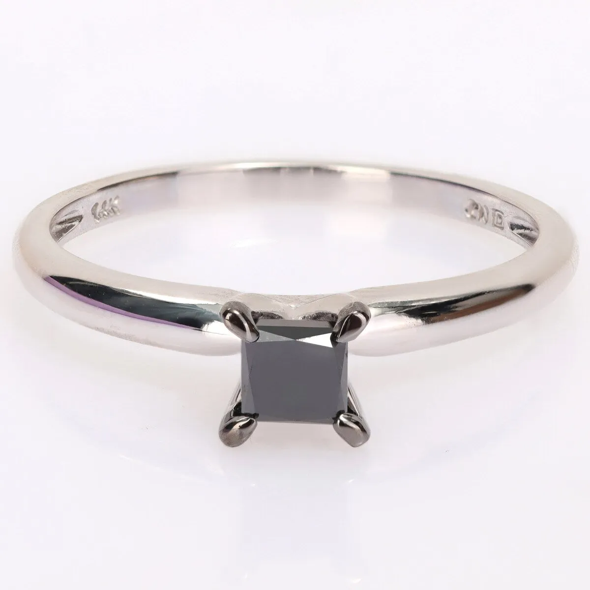 Miadora 1/2ct TDW Princess-cut Black Diamond Solitaire Engagement Ring in 14k White Gold sold by Zulily