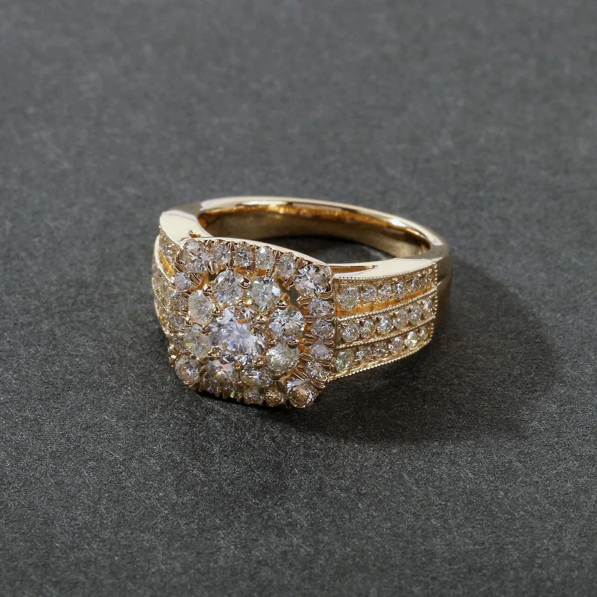 De Couer 2ct TDW Diamond Floral Halo Engagement Ring - Yellow sold by Zulily