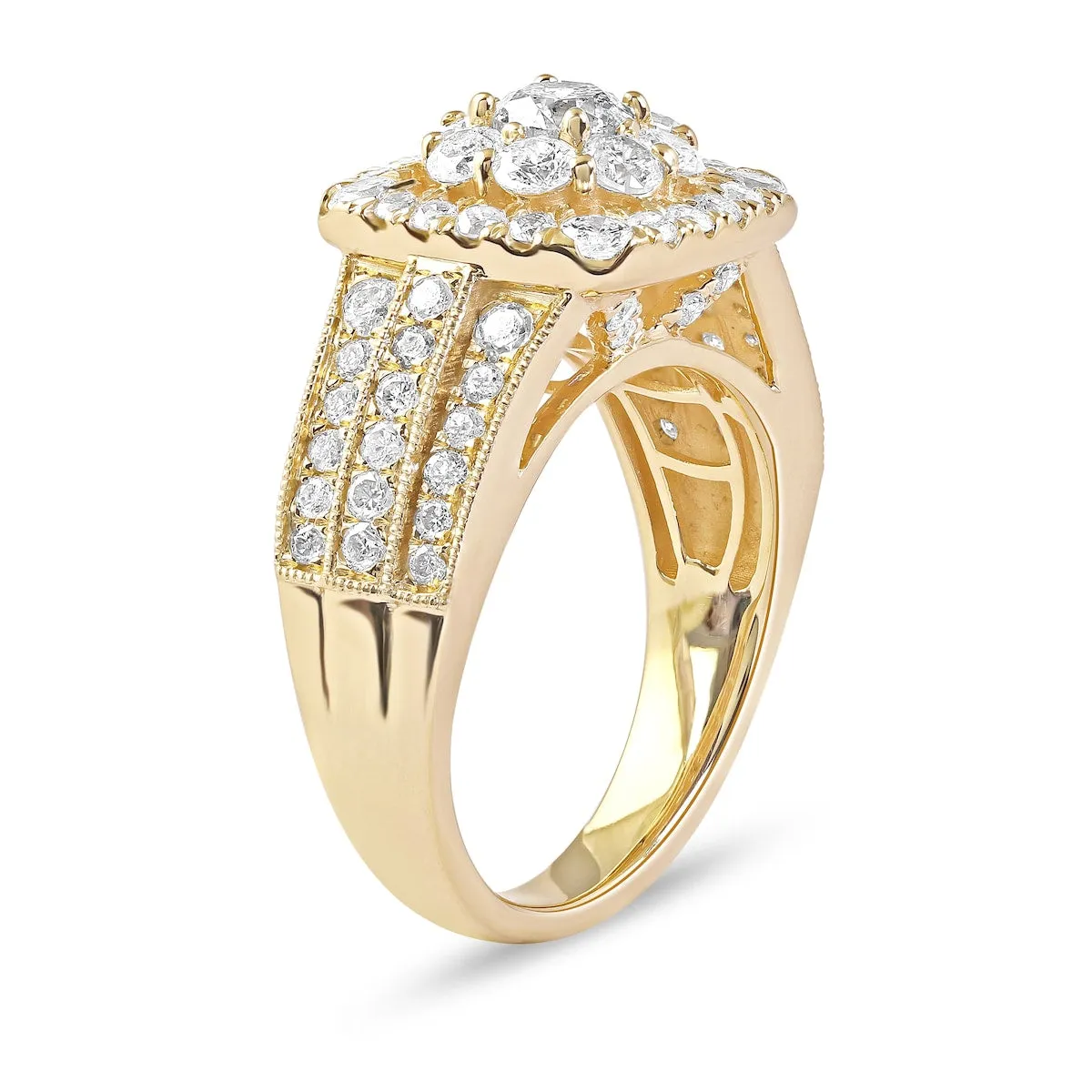 De Couer 2ct TDW Diamond Floral Halo Engagement Ring - Yellow sold by Zulily product image thumbnail 4
